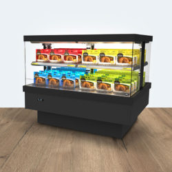 Visair Island heated cabinet hero render on wood