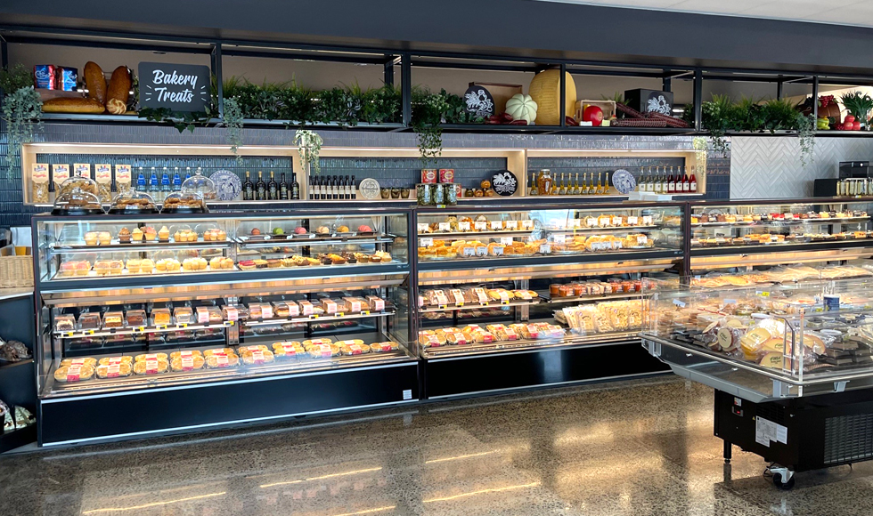 Image showing an impressive line-up of FPG Isoform Grab&Go refrigerated cabinets at IGA Caulfield, Australia.