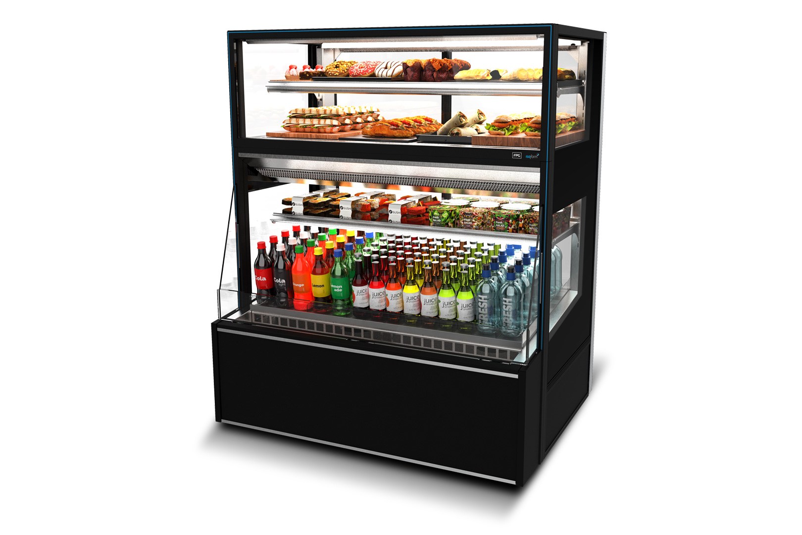 Inline 3000 Series square food display cabinet at the International Auckland Airport 2016