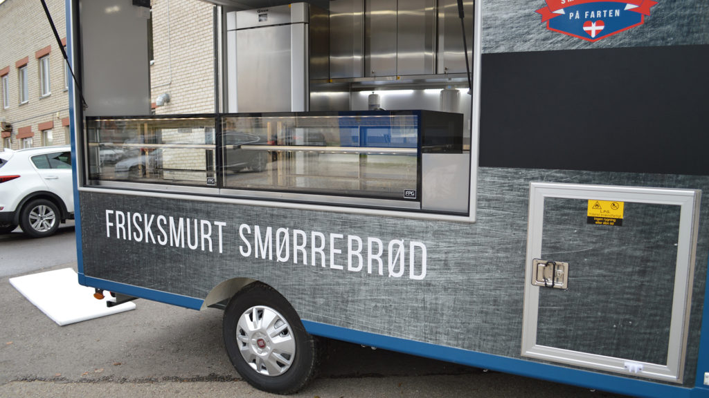 Image showing custom food display cabinets installed in a food truck by Carsten Baltic, Denmark.