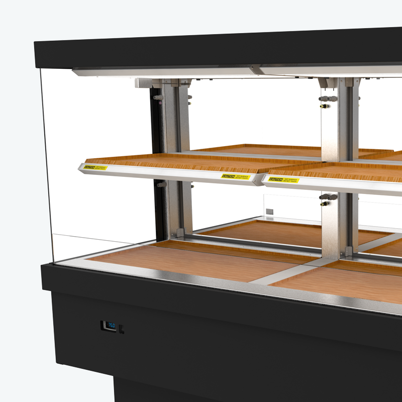 Image showing FPG Visair Island heated food display cabinet with woodprint trays.