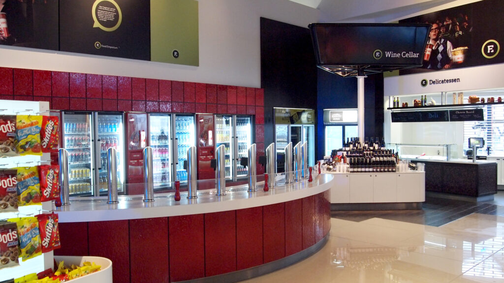 Image showing Hoyts Cinemas, Hamilton, New Zealand. FPG custom fitout for drinks bar.