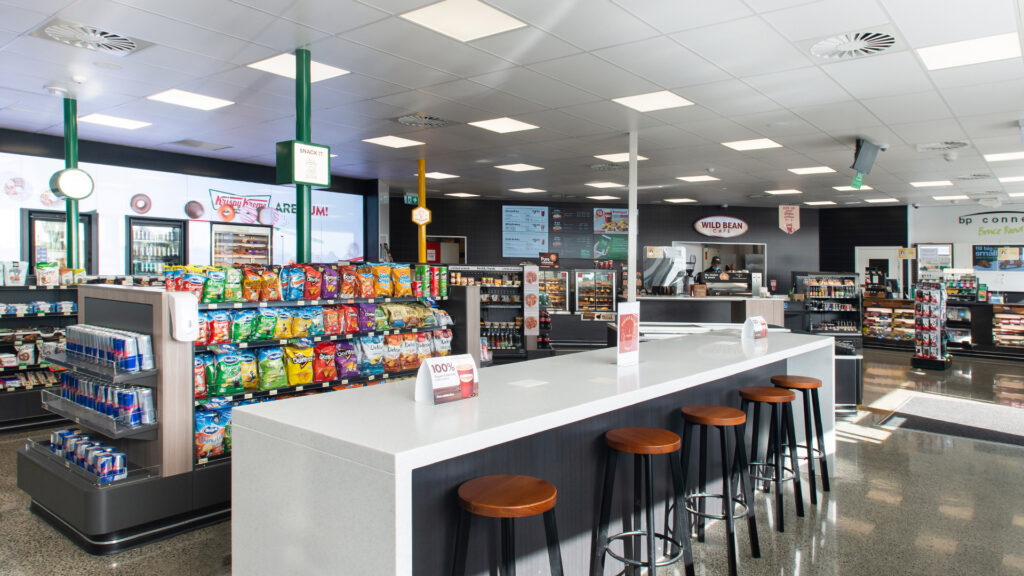 Image of the FPG custom fitout at BP Bruce Road, New Zealand