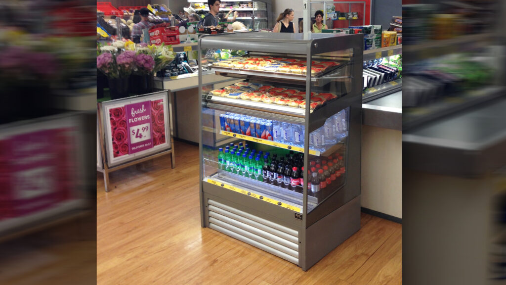 Image showing FPG Visair Dual Zone Heated over Refrigerated food and drinks display cabinet - ALDI Supermarkets, Australia.