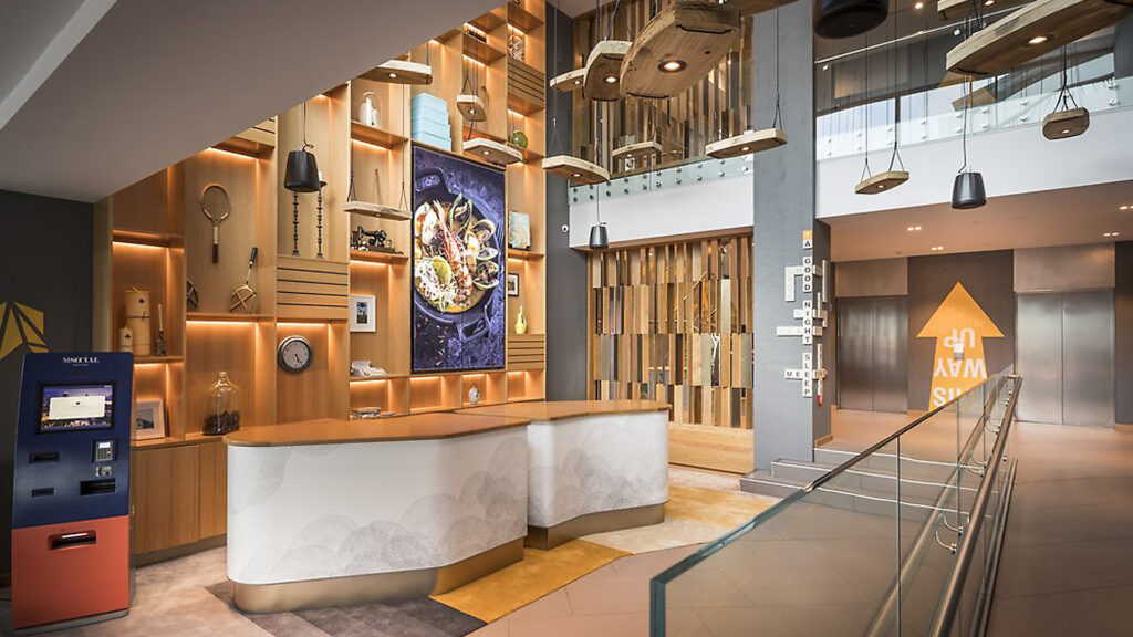 Image showing FPG Custom Project. Front feature wall and reception counters.
