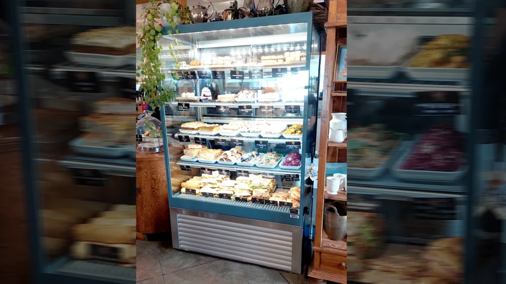 FPG Inline Tower refrigerated cabinet at Hygge Cafe, Te Awanga, Hawke's Bay, New Zealand.