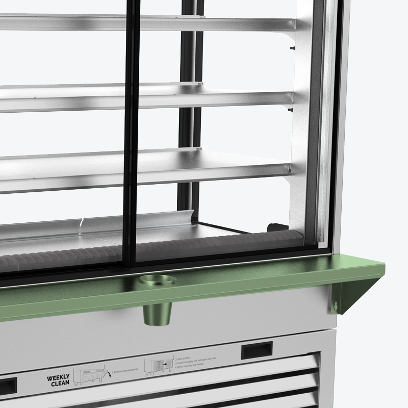 Image showing FPG Encore Series 8 square refrigerated food and drinks freestanding cabinet with fixed rear deck.