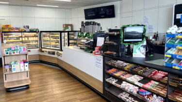FPG Custom C-Store Fitout c/w FPG Inline 5000 Series Image showing FPG Custom Fitout BP 2go West Melton Store includes shelving, POS station, coffee station and FPG food display cabinets